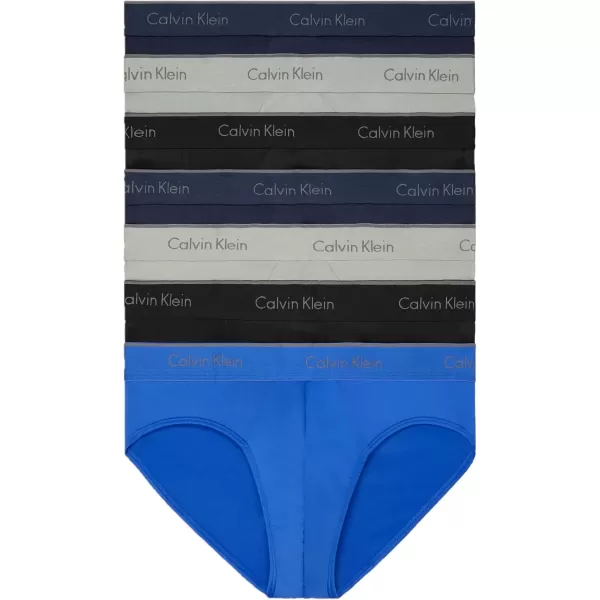 imageCalvin Klein Mens Micro Stretch 7Pack Hip Brief2 Black  2 Blue Shadow  2 Medium Grey  1 Cobalt Water