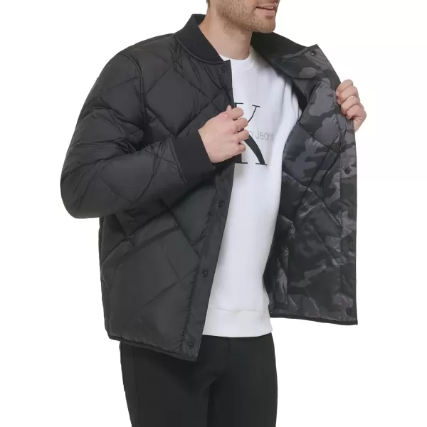 imageCalvin Klein Mens Reversible Diamond Quilted JacketReversible Black