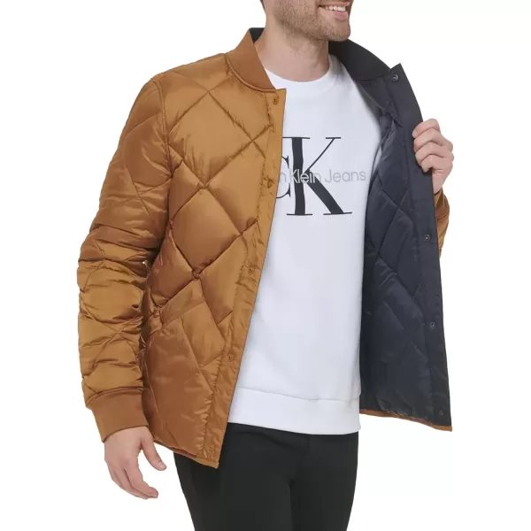 imageCalvin Klein Mens Reversible Diamond Quilted JacketReversible Khaki