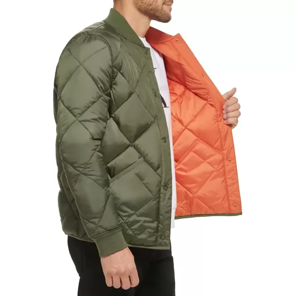 imageCalvin Klein Mens Reversible Diamond Quilted JacketReversible Olive