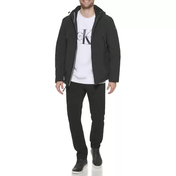 imageCalvin Klein Mens Sherpa Lined Hooded Soft Shell JacketSherpa Lined Black