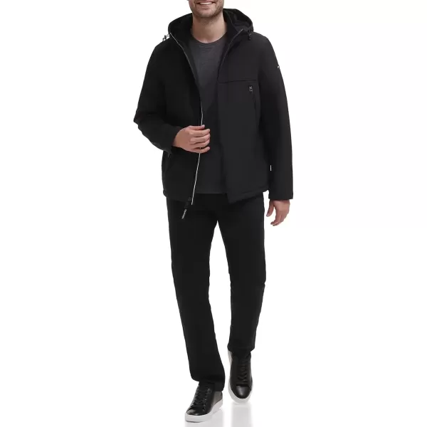 imageCalvin Klein Mens Sherpa Lined Hooded Soft Shell JacketSherpa Lined Black