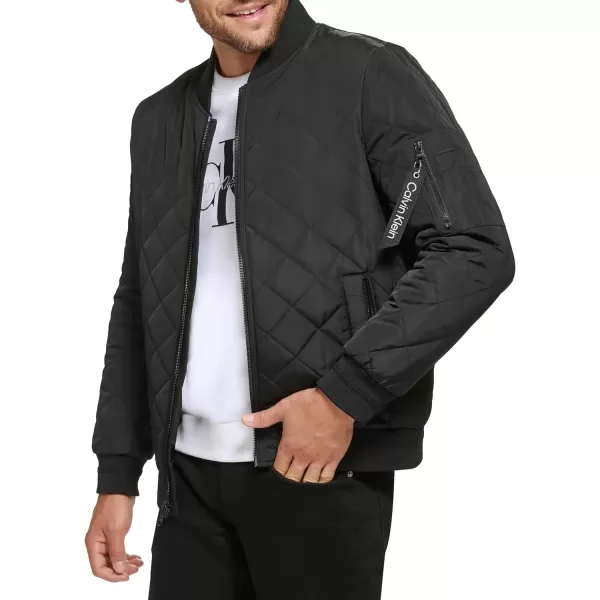 imageCalvin Klein mens Quilted Zipper Detail Flight JacketFlight Black