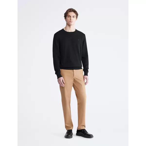 imageCalvin Klein Mens Smooth Cotton Crewneck SweaterBlack