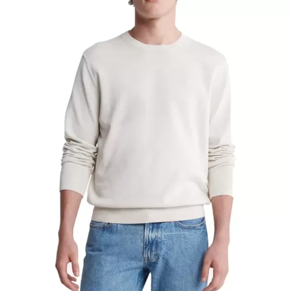 imageCalvin Klein Mens Smooth Cotton Crewneck SweaterChalk Heather