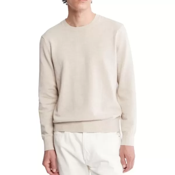 imageCalvin Klein Mens Smooth Cotton Crewneck SweaterCornstalk Heather