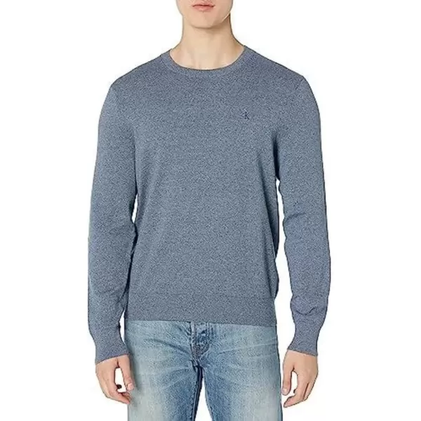 imageCalvin Klein Mens Smooth Cotton Crewneck SweaterCrayon Blue Marl