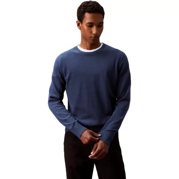 imageCalvin Klein Mens Smooth Cotton Crewneck SweaterInsignia Blue