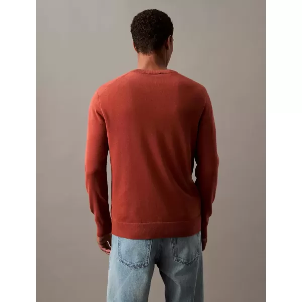 imageCalvin Klein Mens Smooth Cotton Crewneck SweaterRoasted Russet