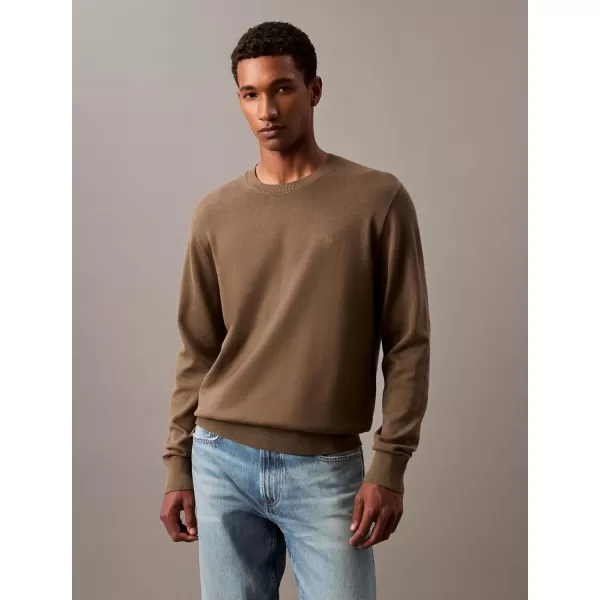 imageCalvin Klein Mens Smooth Cotton Crewneck SweaterTarmac