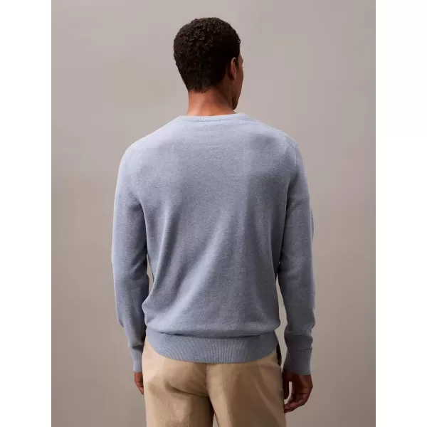 imageCalvin Klein Mens Smooth Cotton Crewneck SweaterTroposphere Heather