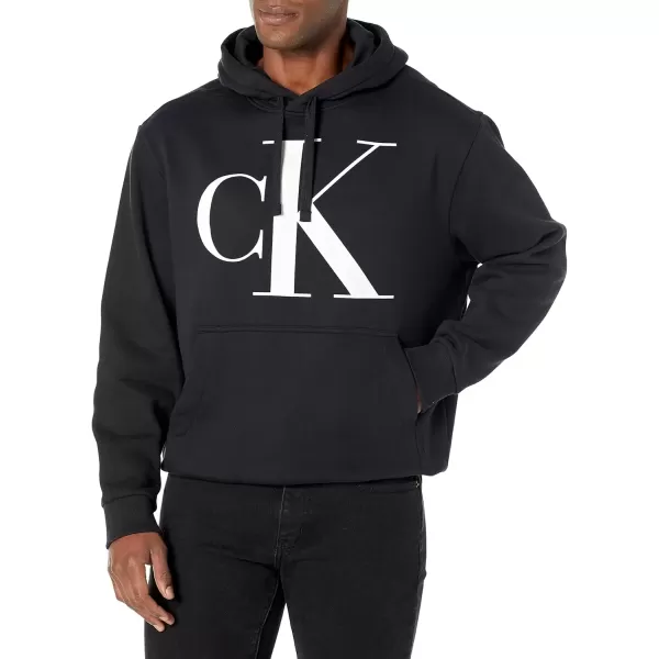 imageCalvin Klein Mens Large Monogram Logo Fleece HoodieBlack