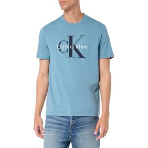 imageCalvin Klein Mens Monogram Logo Crewneck TShirtBlue Beam