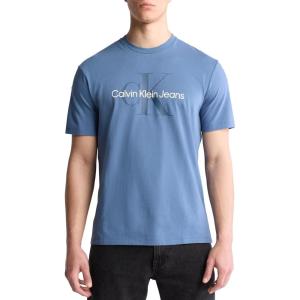 imageCalvin Klein Mens Monogram Logo Crewneck TShirtBlue Horizon