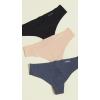 imageCalvin Klein Womens Invisibles Seamless Thong Panties 3 PackSpeakeasyLight CaramelBlack