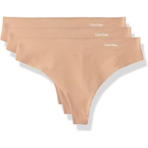 imageCalvin Klein Womens Invisibles Seamless Thong Panties 3 PackLight Caramel 3 Pack