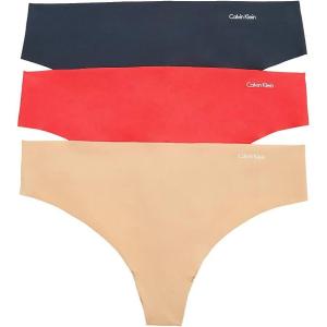imageCalvin Klein Womens Invisibles Seamless Thong Panties 3 PackLight CaramelPower PlumBlack