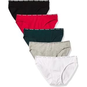 imageCalvin Klein Womens Cotton Stretch Logo Bikini Panties MultipackWhiteBlackGrey HeatherTemperPolarity