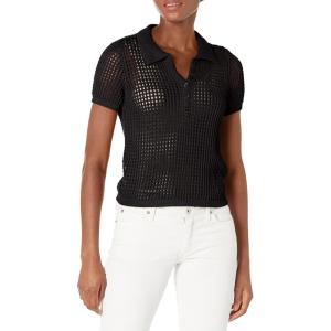 imageCalvin Klein Jeans Open Stitch Cap Sleeve Polo Shirt Black Large