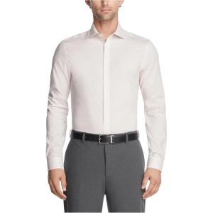 imageCalvin Klein Mens Non Iron Slim Fit Herringbone French Cuff Dress ShirtApricot