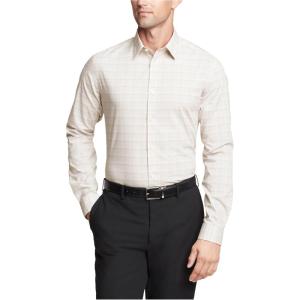 imageCalvin Klein Mens Non Iron Slim Fit Herringbone French Cuff Dress ShirtBeige