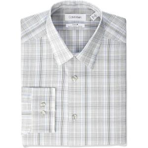 imageCalvin Klein Mens Non Iron Slim Fit Herringbone French Cuff Dress ShirtBeige Multi