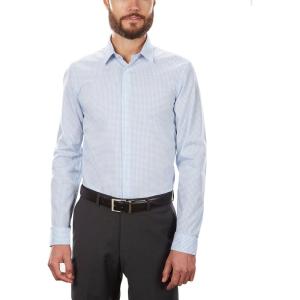 imageCalvin Klein Mens Non Iron Slim Fit Herringbone French Cuff Dress ShirtBlue Bird