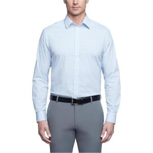 imageCalvin Klein Mens Non Iron Slim Fit Herringbone French Cuff Dress ShirtBlue Breeze