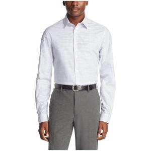 imageCalvin Klein Mens Non Iron Slim Fit Herringbone French Cuff Dress ShirtBlue Ocean