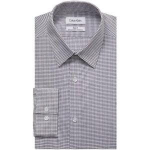 imageCalvin Klein Mens Non Iron Slim Fit Herringbone French Cuff Dress ShirtDeep Orchid