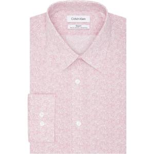 imageCalvin Klein Mens Non Iron Slim Fit Herringbone French Cuff Dress ShirtDusty Rose