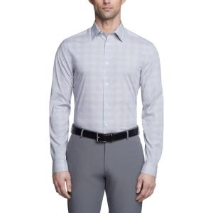 imageCalvin Klein Mens Non Iron Slim Fit Herringbone French Cuff Dress ShirtGrey