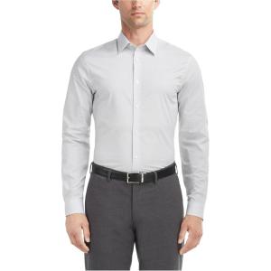 imageCalvin Klein Mens Non Iron Slim Fit Herringbone French Cuff Dress ShirtGrey Multi