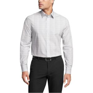 imageCalvin Klein Mens Non Iron Slim Fit Herringbone French Cuff Dress ShirtGris