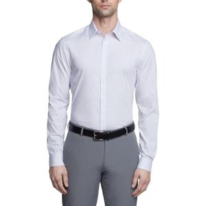 imageCalvin Klein Mens Non Iron Slim Fit Herringbone French Cuff Dress ShirtIris Multi