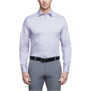 imageCalvin Klein Mens Non Iron Slim Fit Herringbone French Cuff Dress ShirtLilac Mist