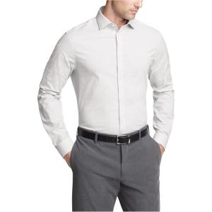 imageCalvin Klein Mens Non Iron Slim Fit Herringbone French Cuff Dress ShirtMulti Beige