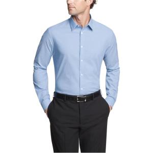 imageCalvin Klein Mens Non Iron Slim Fit Herringbone French Cuff Dress ShirtMulti Blue