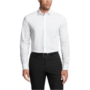 imageCalvin Klein Mens Non Iron Slim Fit Herringbone French Cuff Dress ShirtMulti Grey