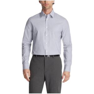 imageCalvin Klein Mens Non Iron Slim Fit Herringbone French Cuff Dress ShirtMulti Navy
