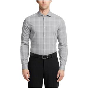 imageCalvin Klein Mens Non Iron Slim Fit Herringbone French Cuff Dress ShirtOlive Multi