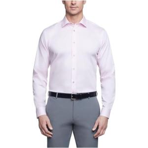imageCalvin Klein Mens Non Iron Slim Fit Herringbone French Cuff Dress ShirtPetal Mist