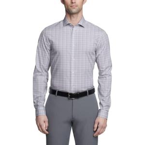 imageCalvin Klein Mens Non Iron Slim Fit Herringbone French Cuff Dress ShirtPink Mutli
