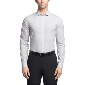 imageCalvin Klein Mens Non Iron Slim Fit Herringbone French Cuff Dress ShirtPurple