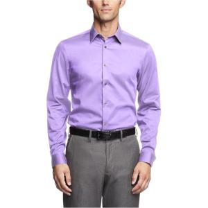 imageCalvin Klein Mens Non Iron Slim Fit Herringbone French Cuff Dress ShirtPurple Dusk