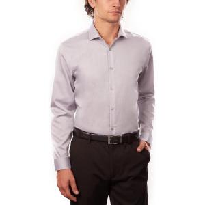 imageCalvin Klein Mens Non Iron Slim Fit Herringbone French Cuff Dress ShirtSmoke