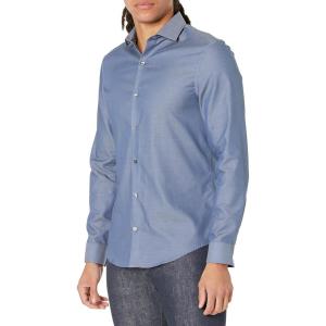 imageCalvin Klein Mens Non Iron Slim Fit Herringbone French Cuff Dress ShirtStream