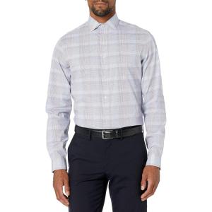 imageCalvin Klein Mens Non Iron Slim Fit Herringbone French Cuff Dress ShirtViolet Multi