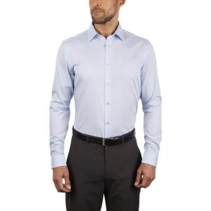 imageCalvin Klein Mens Slim Fit NonIron Herringbone Dress ShirtBlue