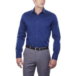 imageCalvin Klein Mens Slim Fit NonIron Herringbone Dress ShirtBlue Velvet